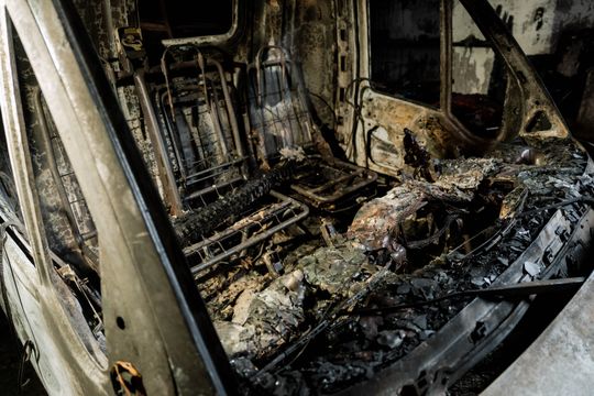 Warsztat w Milejowicach po pożarze (zdjęcia)