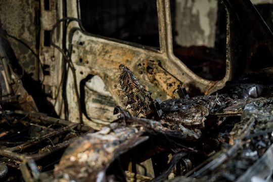 Warsztat w Milejowicach po pożarze (zdjęcia)