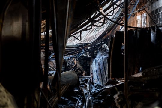 Warsztat w Milejowicach po pożarze (zdjęcia)