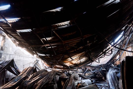 Warsztat w Milejowicach po pożarze (zdjęcia)