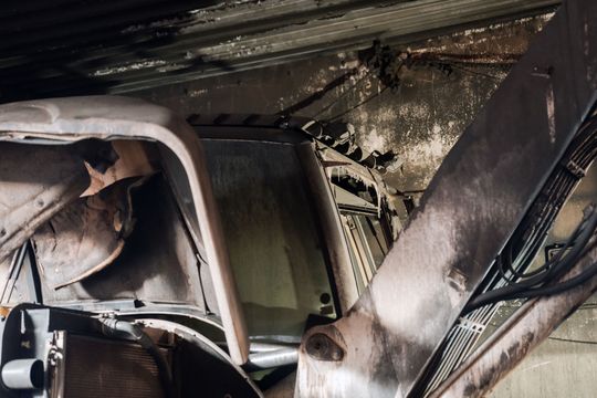 Warsztat w Milejowicach po pożarze (zdjęcia)