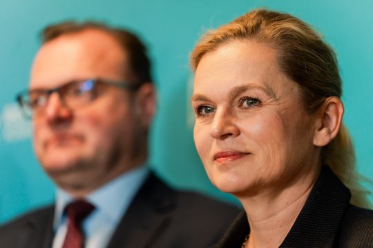 Konferencja prasowa z minister edukacji narodowej, Barbarą Nowacką (zdjęcia)