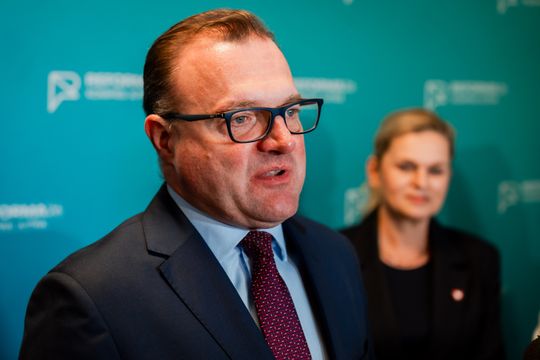 Konferencja prasowa z minister edukacji narodowej, Barbarą Nowacką (zdjęcia)