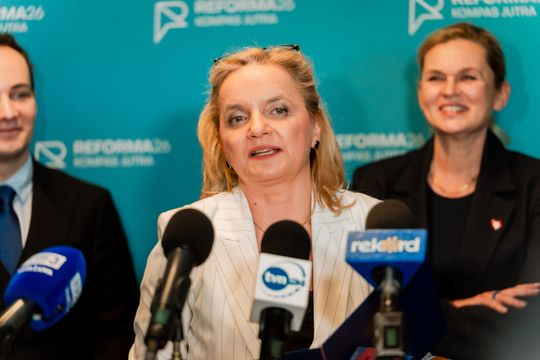 Konferencja prasowa z minister edukacji narodowej, Barbarą Nowacką (zdjęcia)