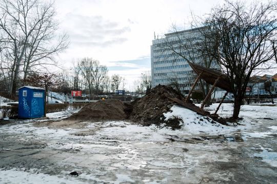 Budowa zbiornika retencyjnego na Placu Ołdakowskiego (zdjęcia)