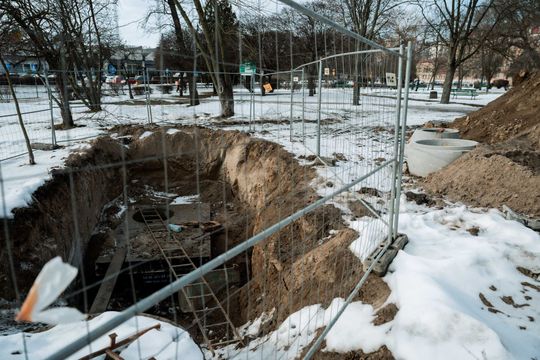 Budowa zbiornika retencyjnego na Placu Ołdakowskiego (zdjęcia)