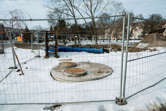 Budowa zbiornika retencyjnego na Placu Ołdakowskiego (zdjęcia)