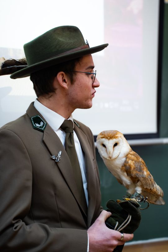 ,,Co w lesie huczy,, - pokaz i lekcja z sokolnikami w Liceum Czachowskiego w Radomiu ( zdjęcia)