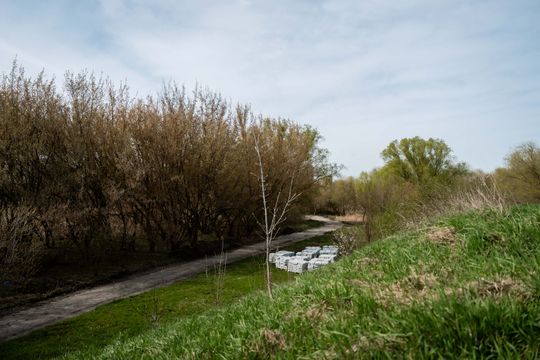 Przebudowa kładki na rzece Mlecznej (zdjęcia)