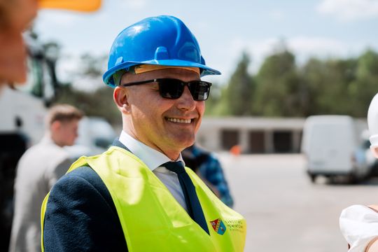 Wizyta na budowie Powiatowego Zarządu Dróg Publicznych w Białobrzegach (zdjęcia)