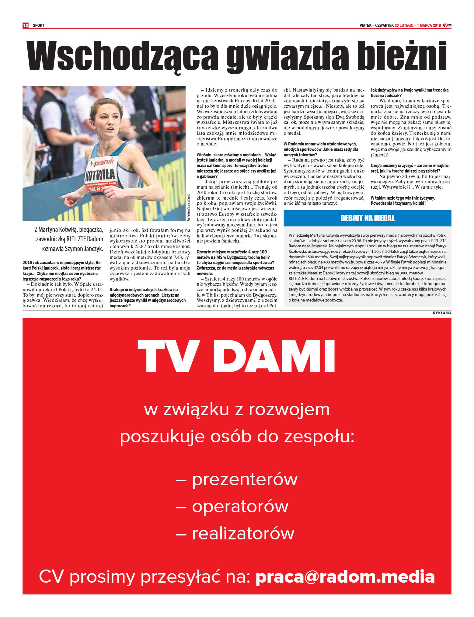 Tygodnik "7 Dni" nr 624 z dn. 23.02.2018 - strona 12