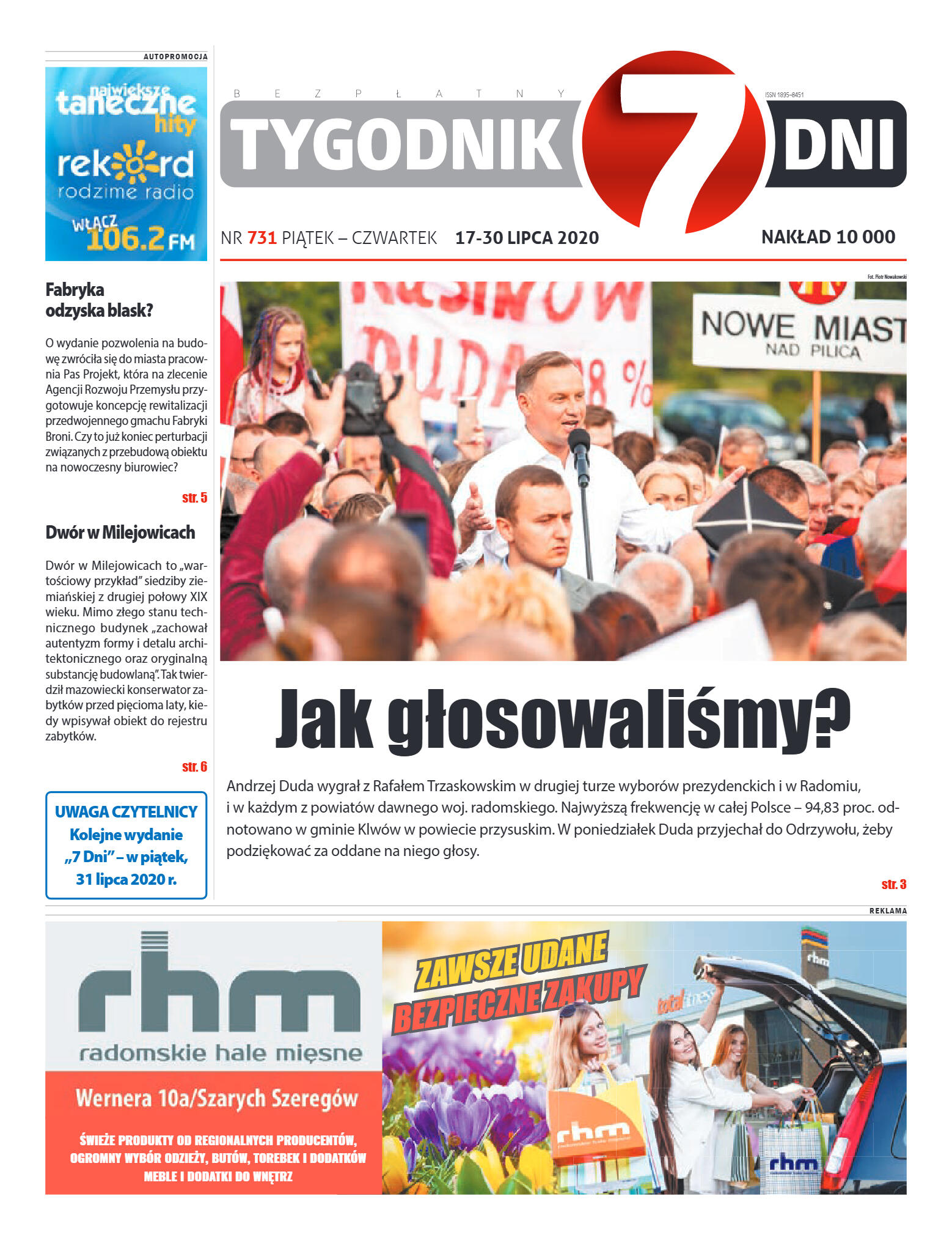 Tygodnik "7 Dni" nr 731 z 17.07.2020 - strona 1