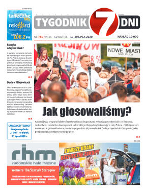 Tygodnik "7 Dni" nr 731 z 17.07.2020 - strona 1