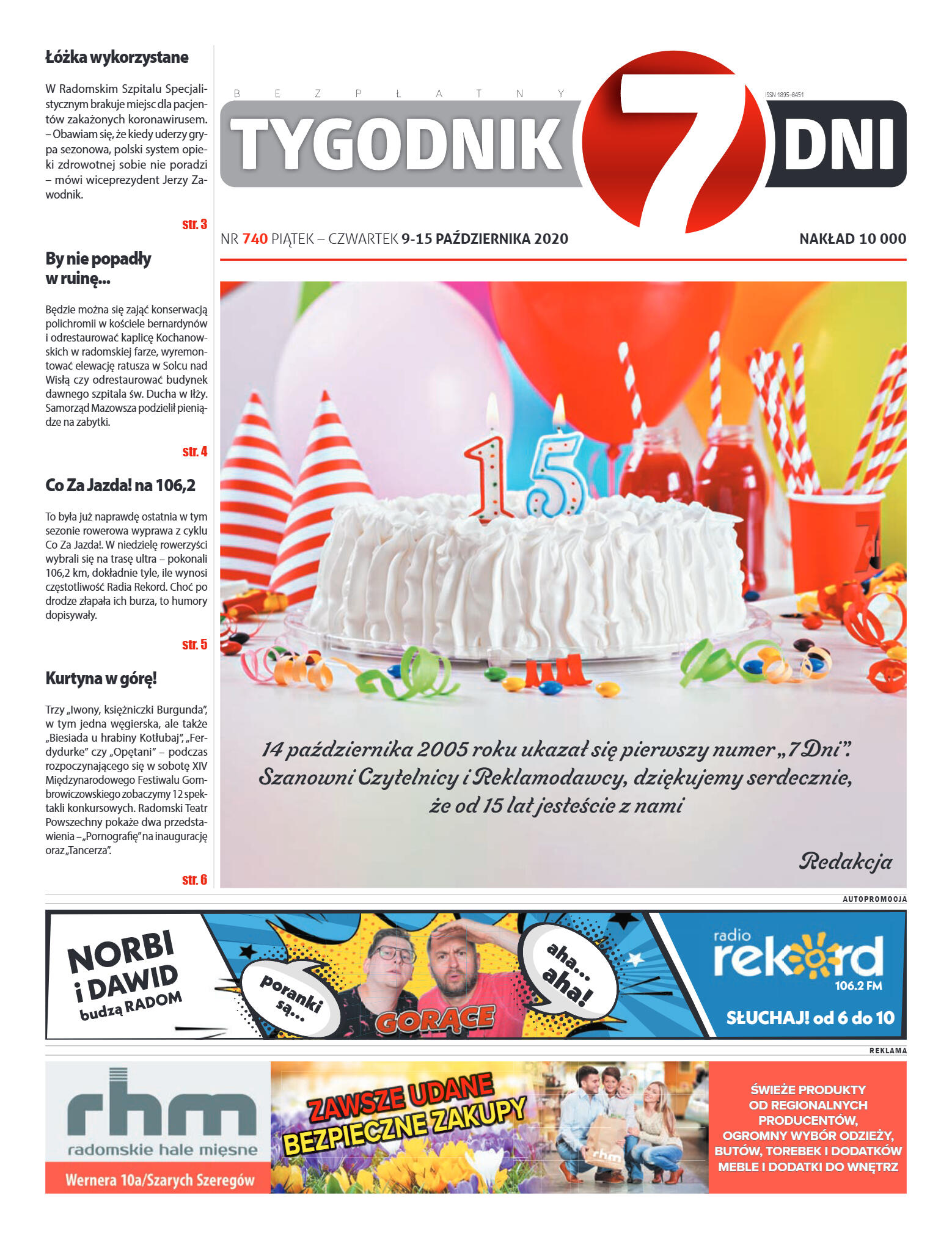 Tygodnik "7 Dni" nr 740 z 9.10.2020 - strona 1