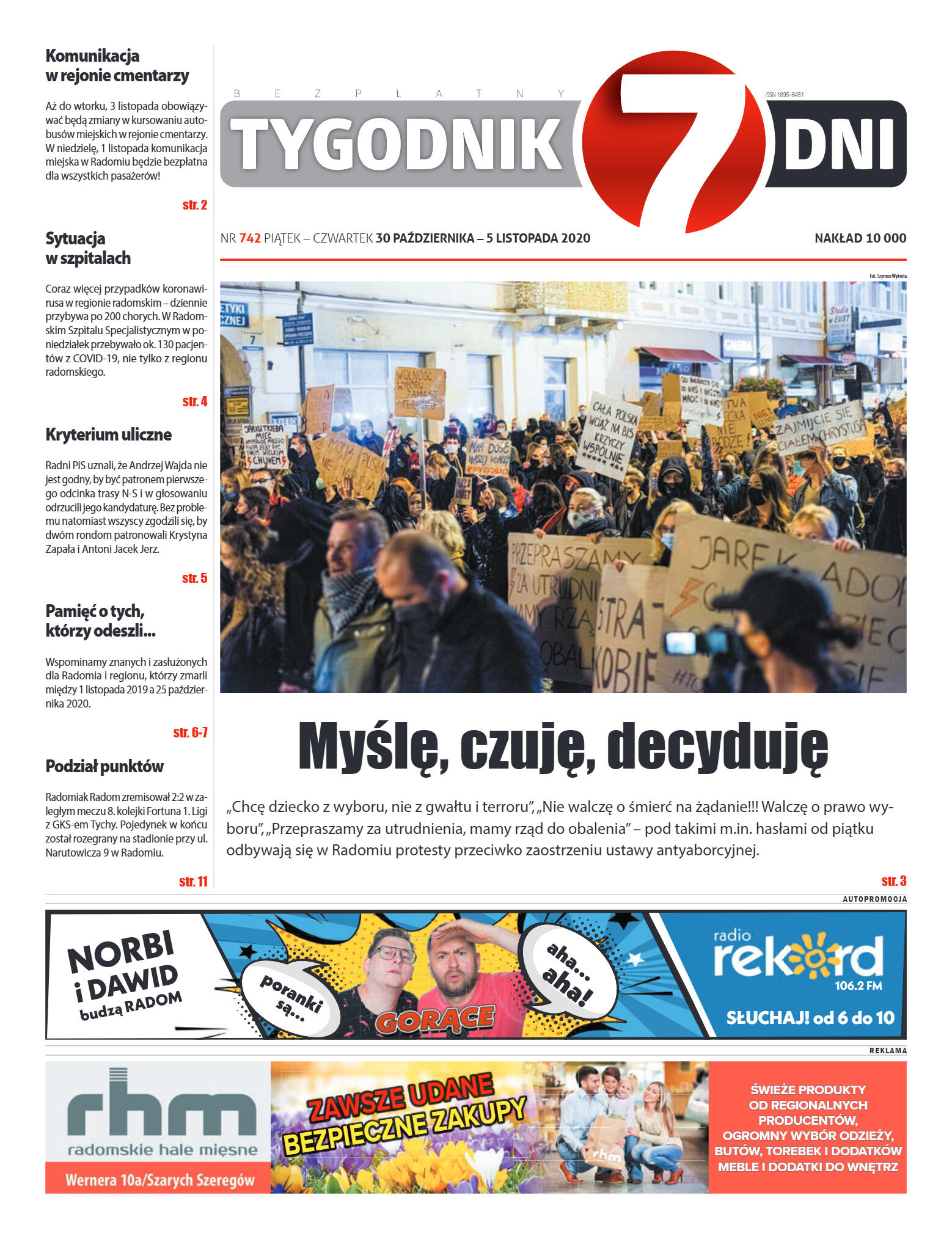 Tygodnik "7 Dni" nr 742 z 30.10.2020 - strona 1
