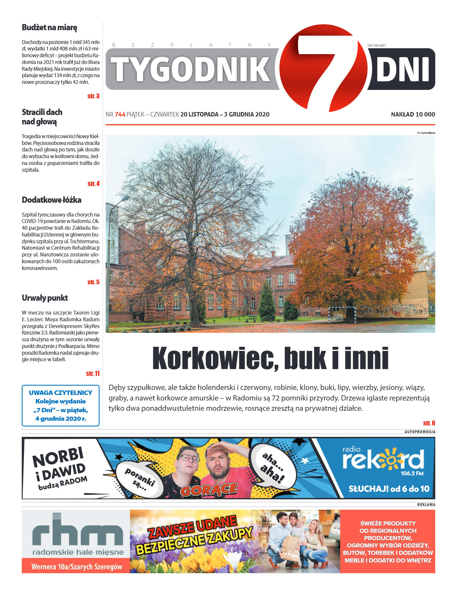 Tygodnik "7 Dni" nr 744 z 20.11.2020 - strona 1