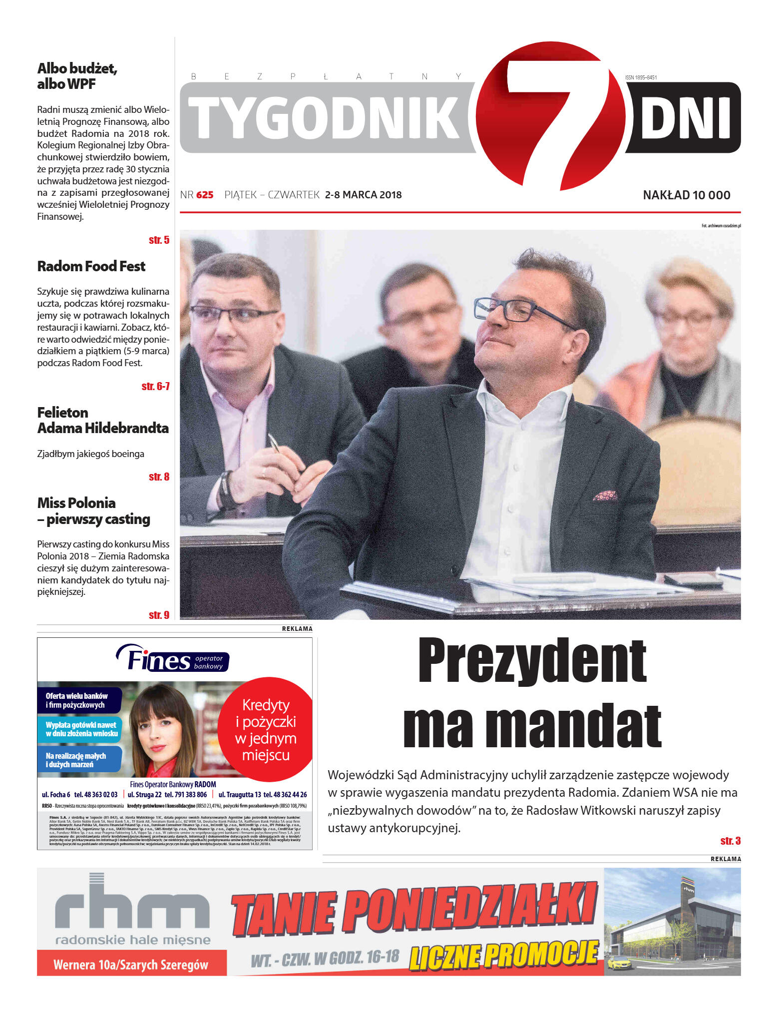 Tygodnik "7 Dni" nr 625 z dn. 2.03.2018 - strona 1