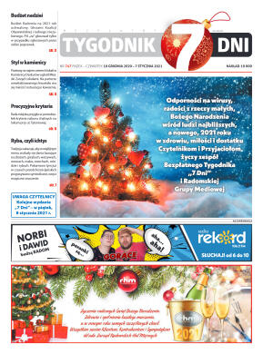 Tygodnik "7 Dni" nr 747 z 18.12.2020 - strona 1