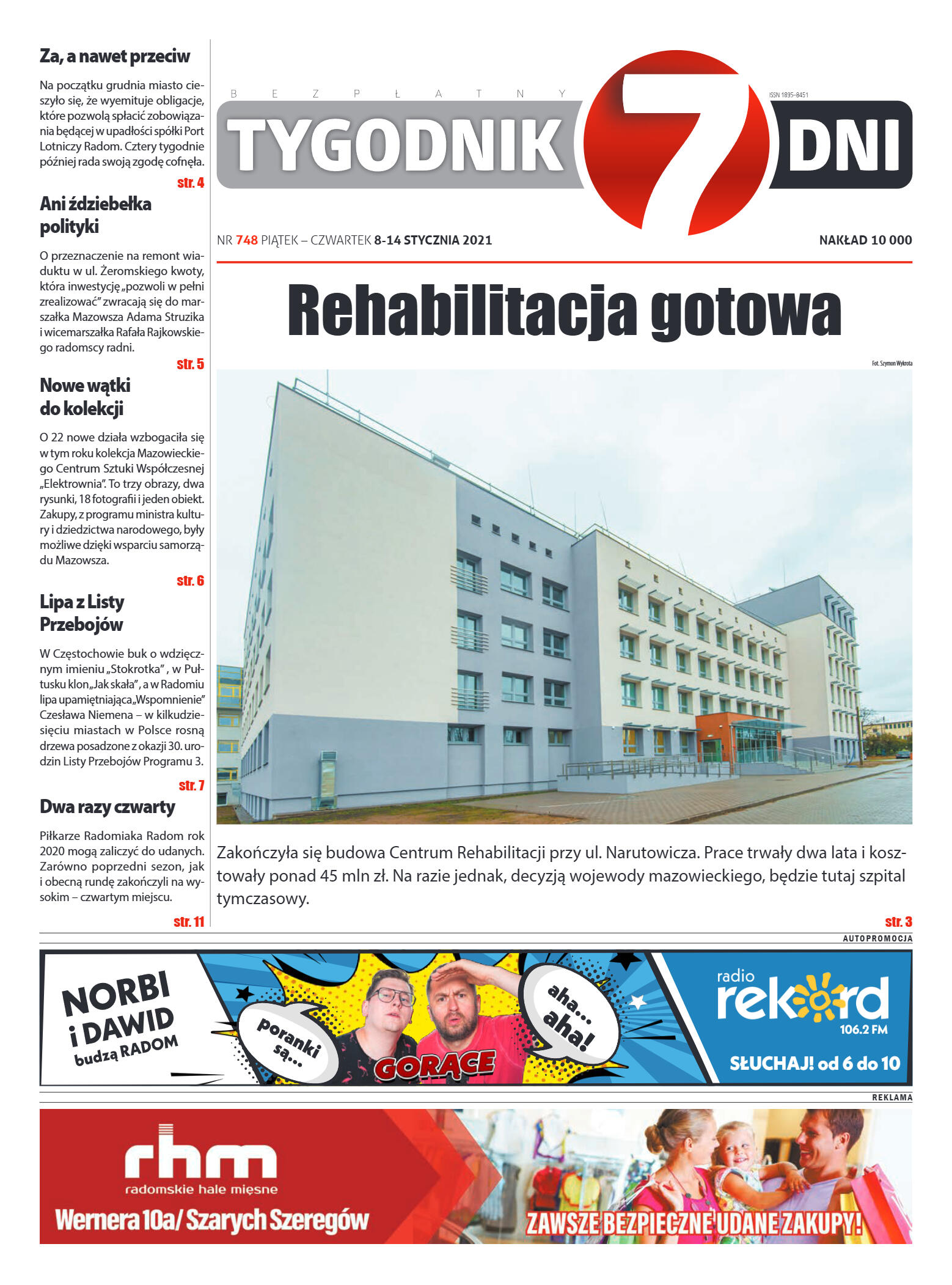 Tygodnik "7 Dni" nr 748 z dn. 8.01.2021 - strona 1