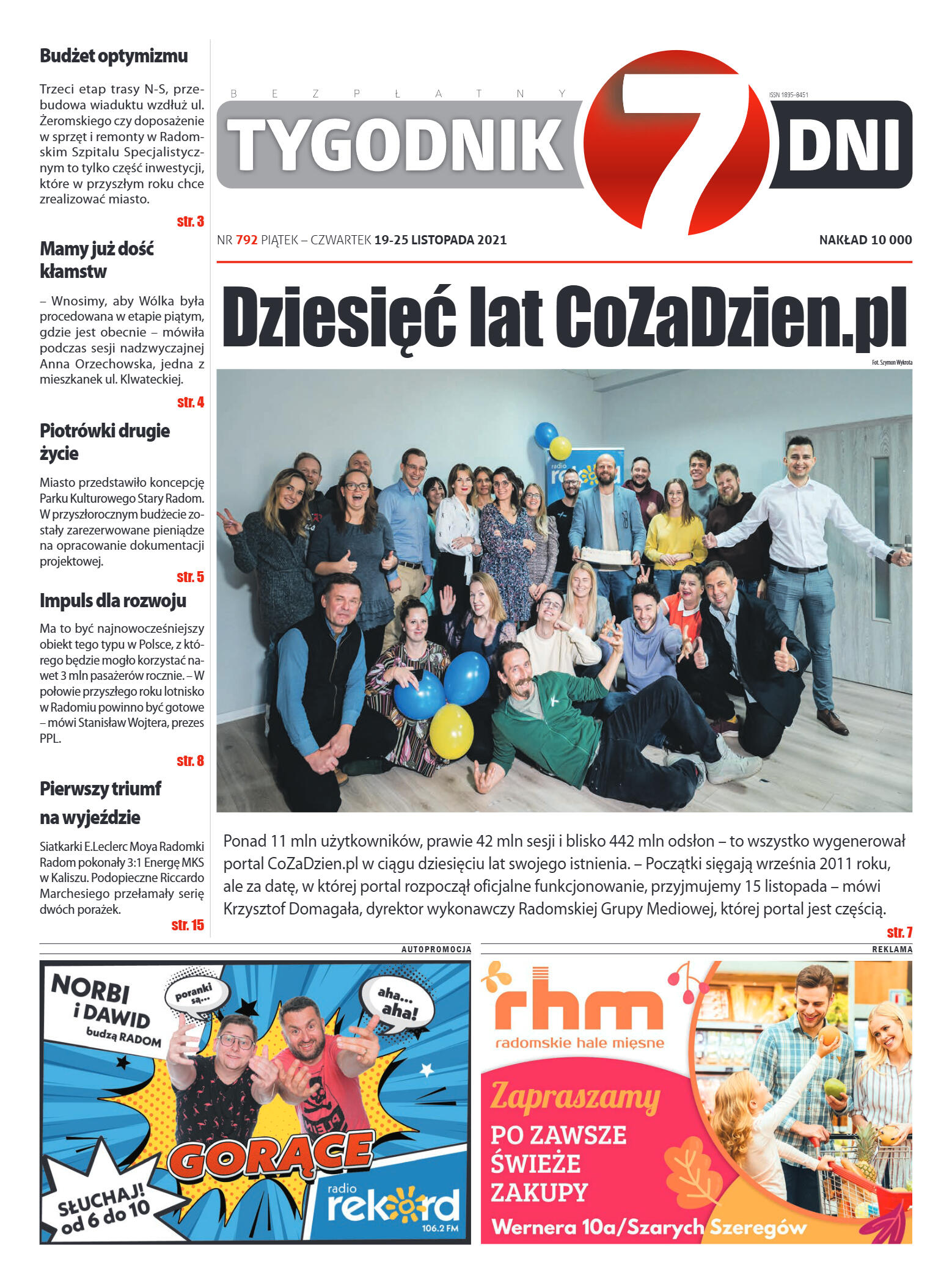 Tygodnik "7 Dni" nr 792 z dn. 19.11.2021 r. - strona 1