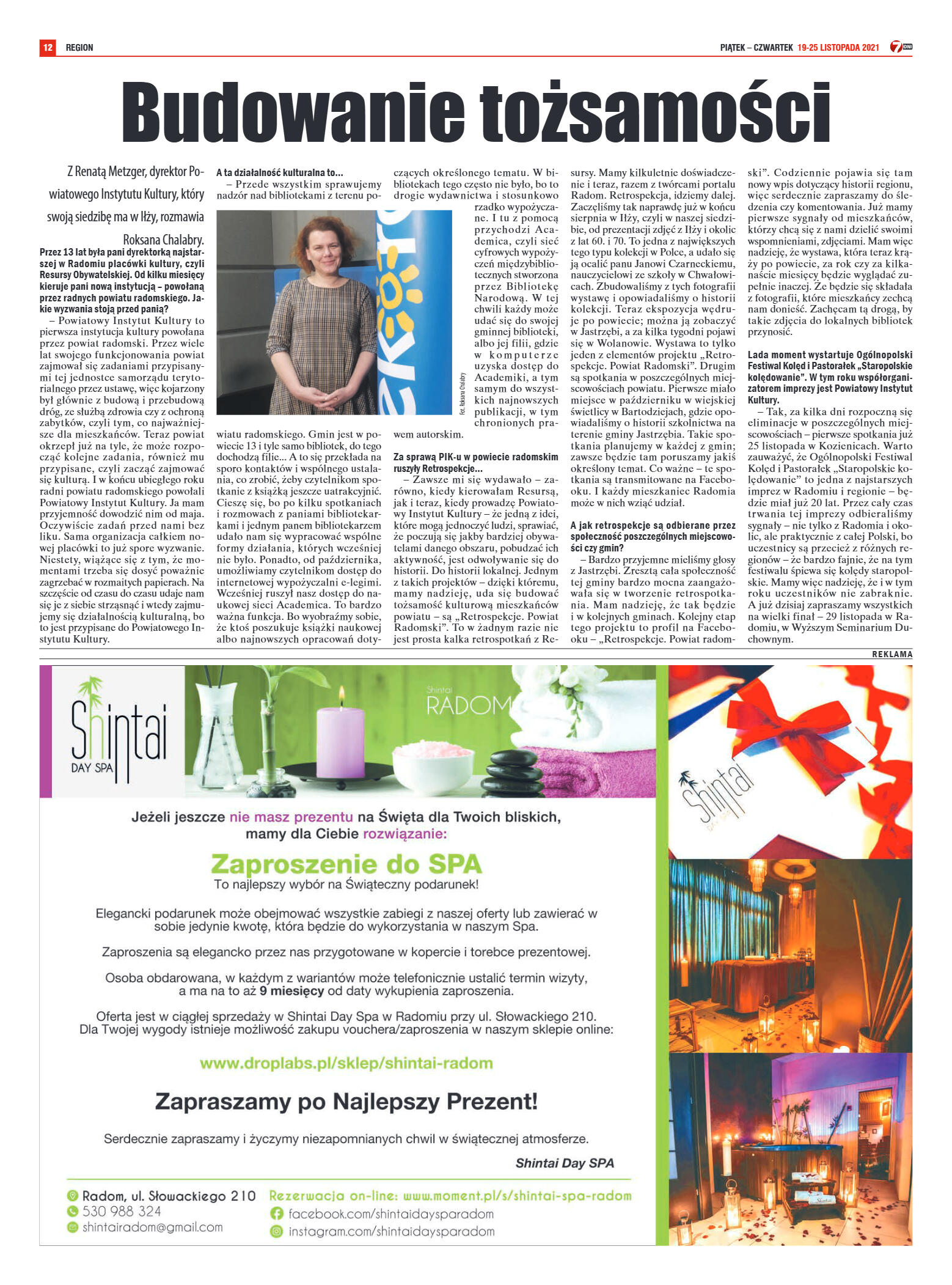 Tygodnik "7 Dni" nr 792 z dn. 19.11.2021 r. - strona 12