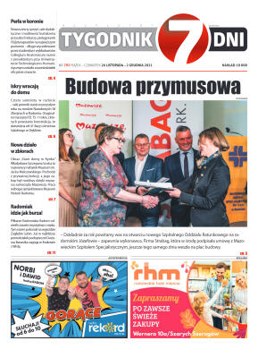 Tygodnik "7 Dni" nr 793 z dn. 26.11.2021 r. - strona 1