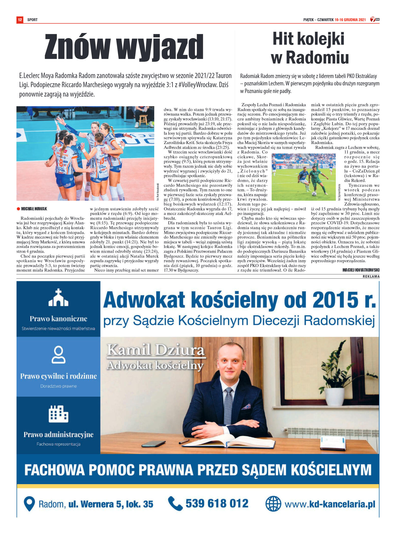 Tygodnik "7 Dni" nr 795 z dn. 10.12.2021 r. - strona 12