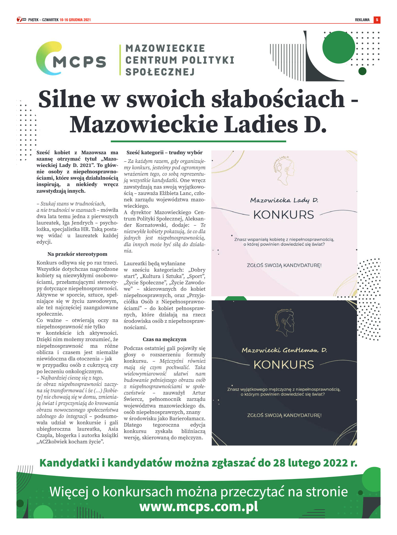 Tygodnik "7 Dni" nr 795 z dn. 10.12.2021 r. - strona 5