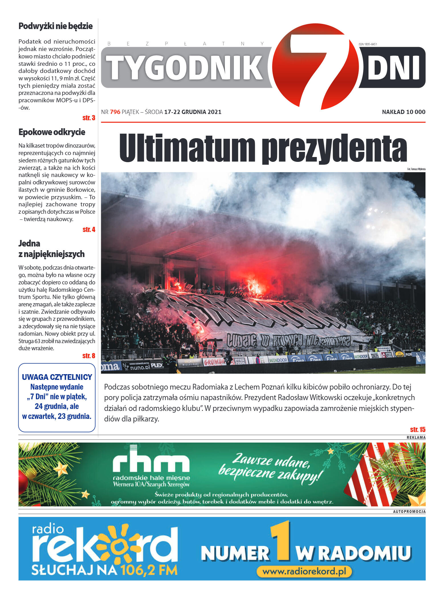 Tygodnik "7 Dni" nr 796 z dn. 17.12.2021 r. - strona 1