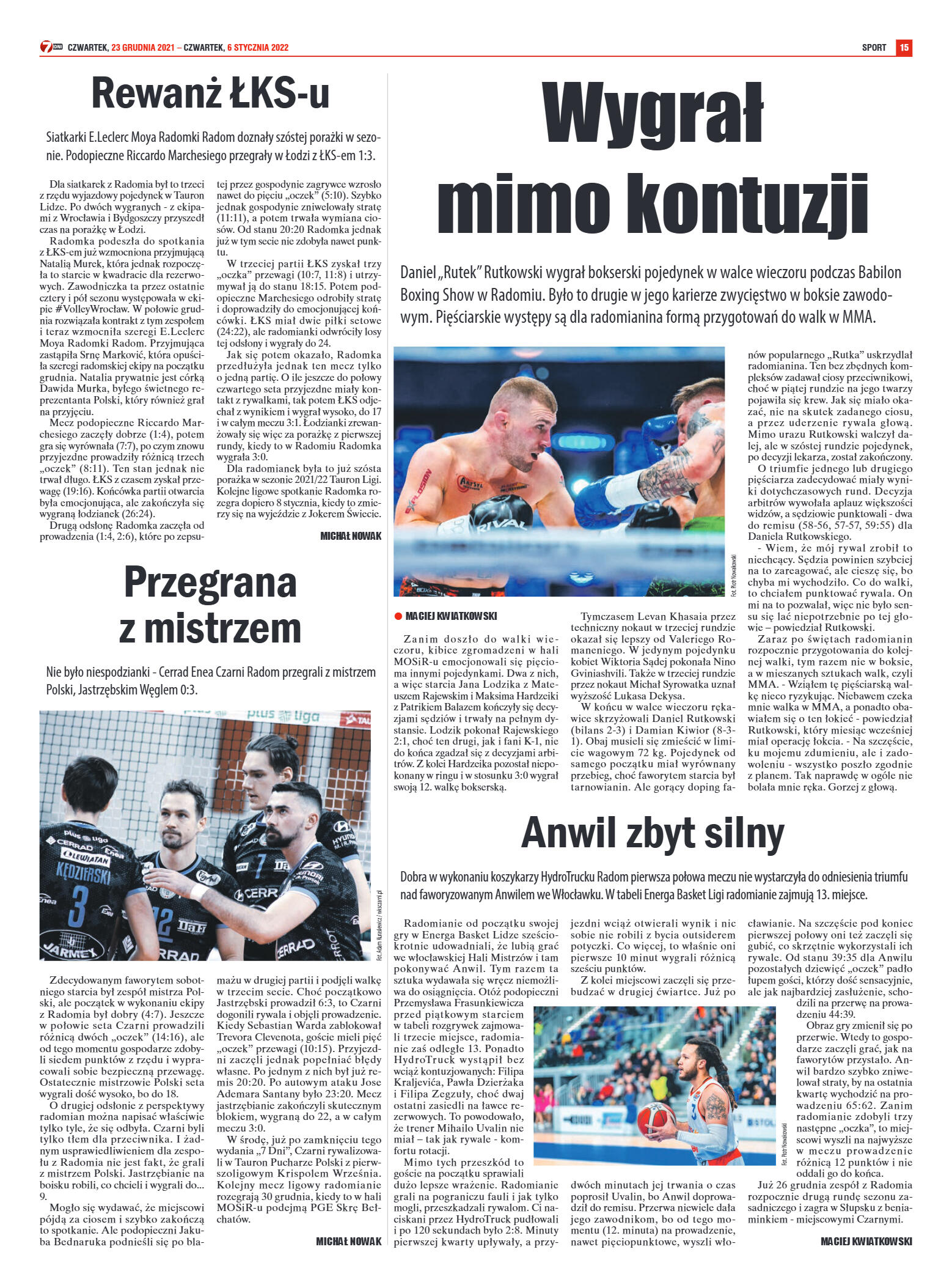 Tygodnik "7 Dni" nr 797 z dn. 23.12.2021 r. - strona 15