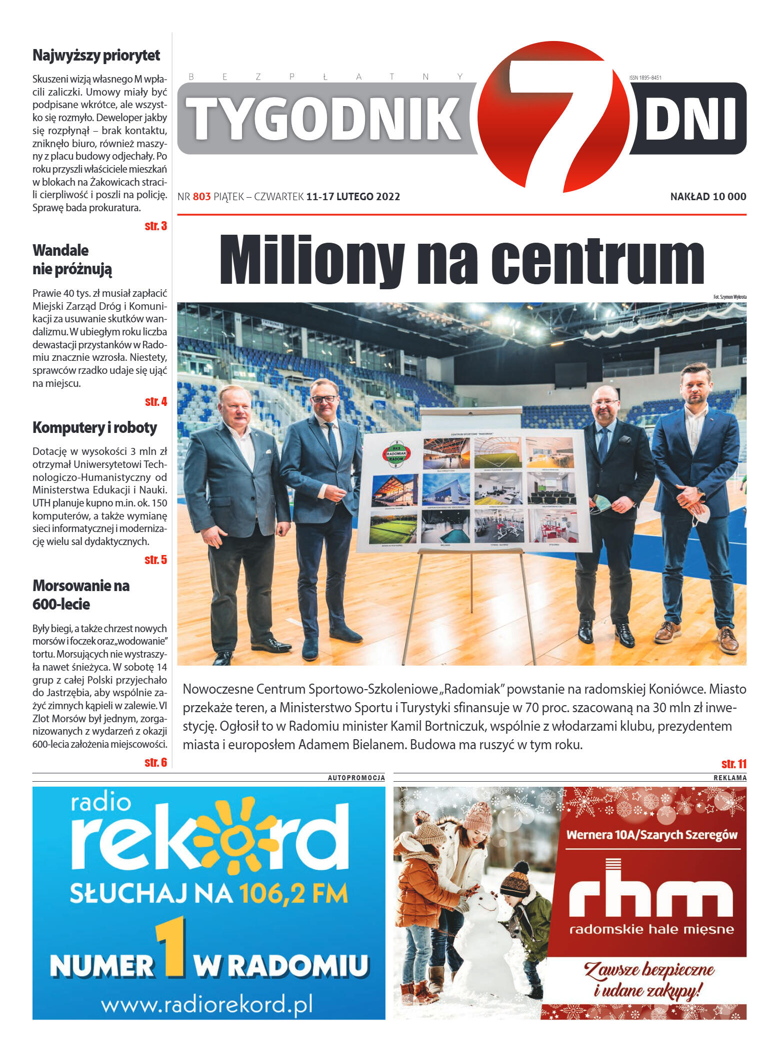 Tygodnik "7 Dni" nr 803 z dn. 11.02.2022 r. - strona 1