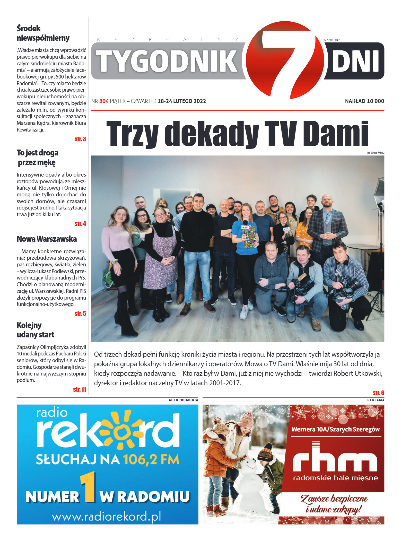 Tygodnik "7 Dni" nr 804 z dn. 18.02.2022 r. - strona 1