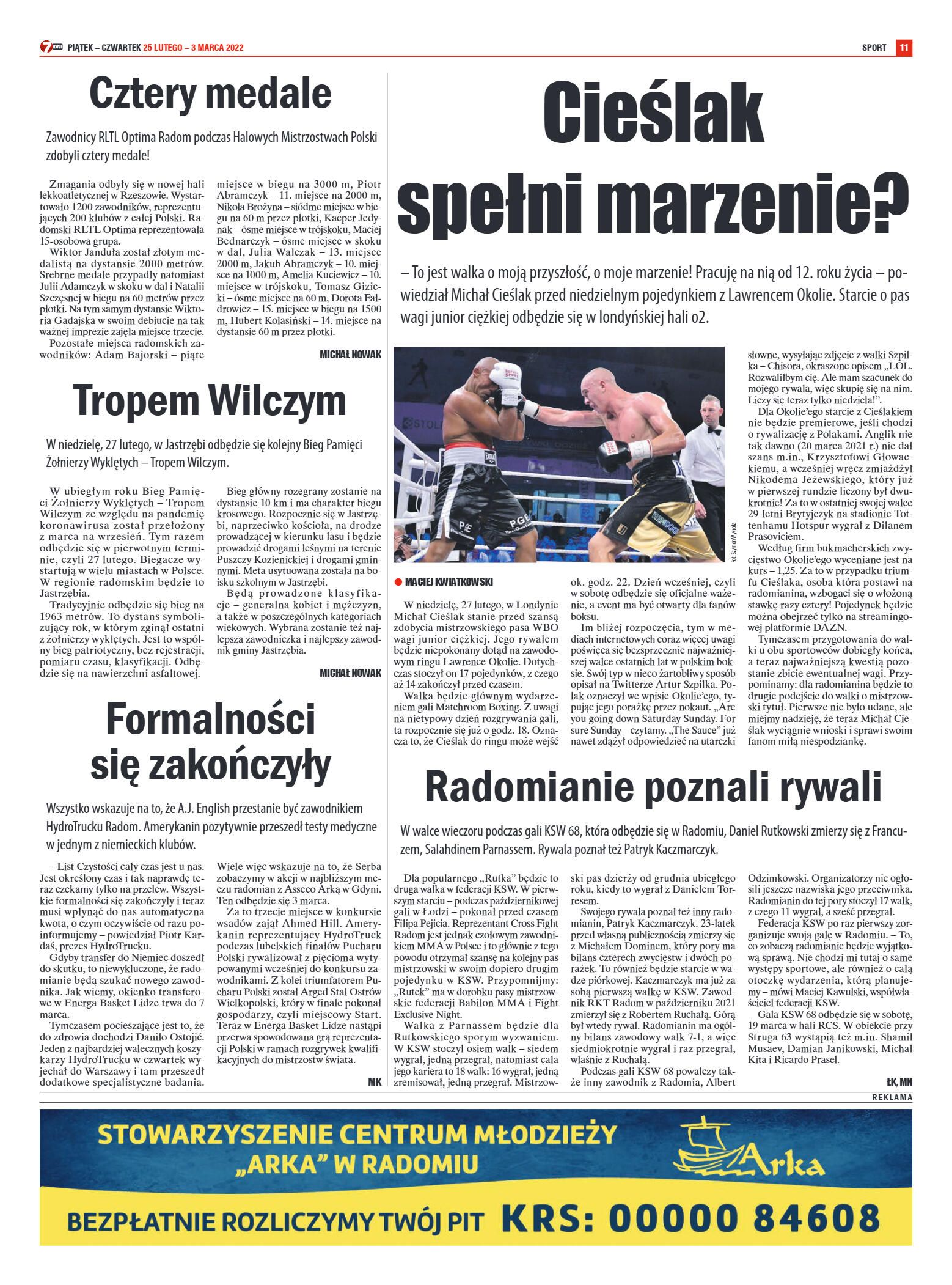 Tygodnik "7 Dni" nr 805 z dn. 25.02.2022 r. - strona 11