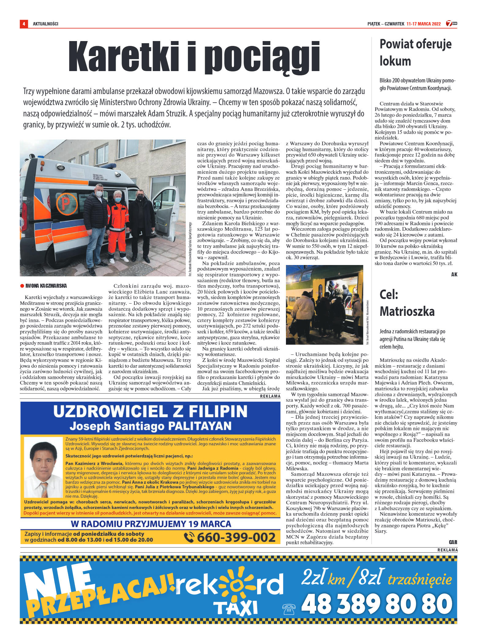 Tygodnik "7 Dni" nr 807 z dn. 11.03.2022 r. - strona 4