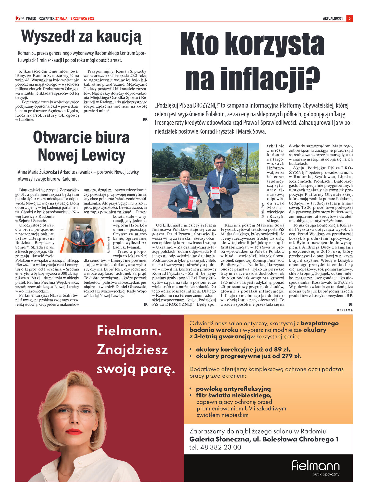 Tygodnik "7 Dni" nr 818 z dn. 27.05.2022 r. - strona 5