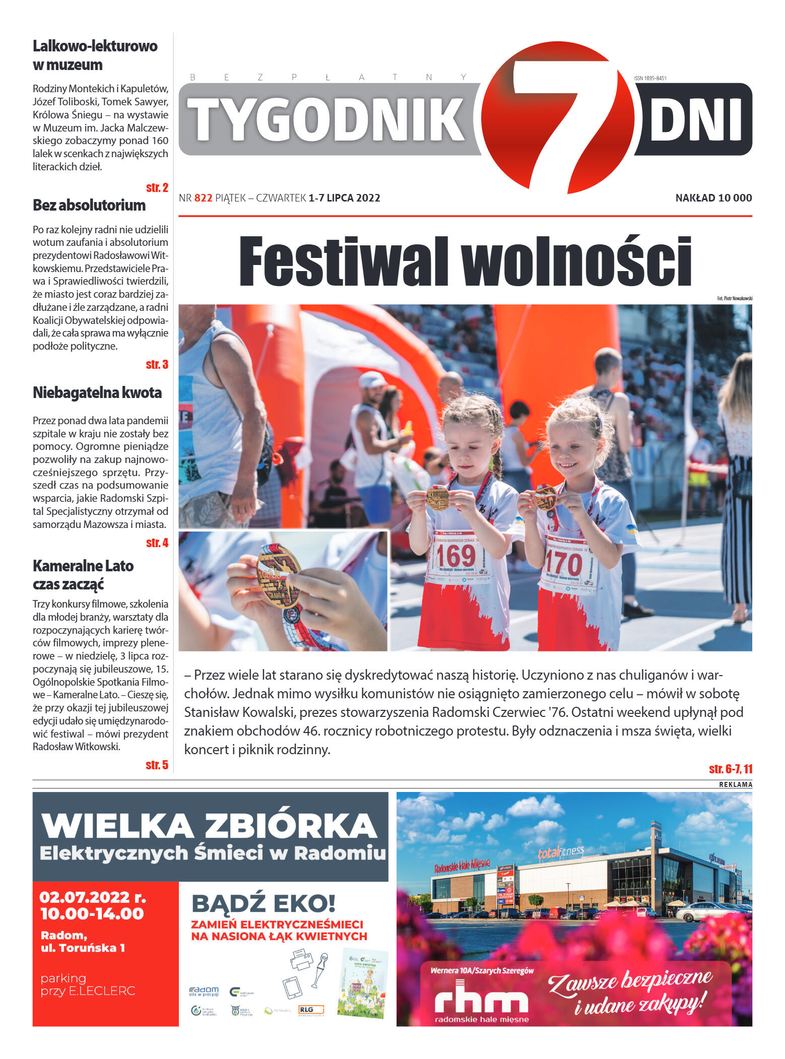 Tygodnik "7 Dni" nr 822 z dn. 1.07.2022 r. - strona 1