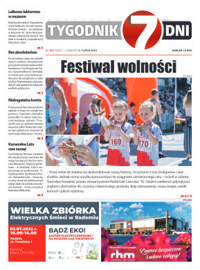 Tygodnik "7 Dni" nr 822 z dn. 1.07.2022 r. - strona 1
