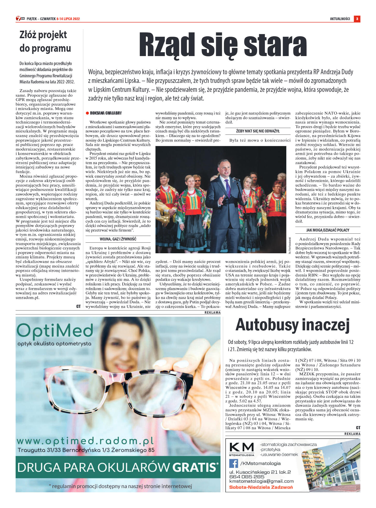 Tygodnik "7 Dni" nr 823 z dn. 8.07.2022 r. - strona 3