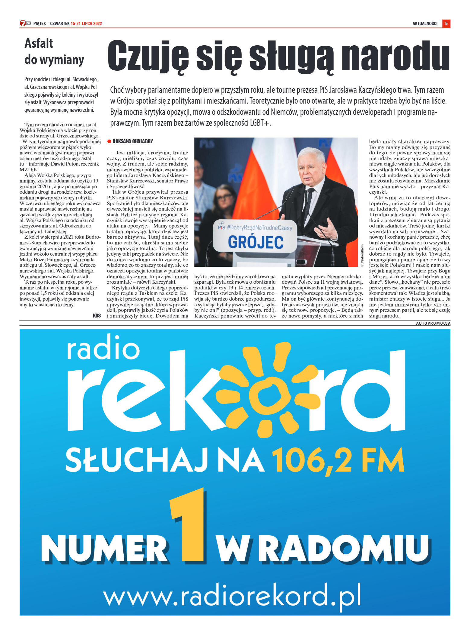 Tygodnik "7 Dni" nr 824 z dn. 15.07.2022 r. - strona 5