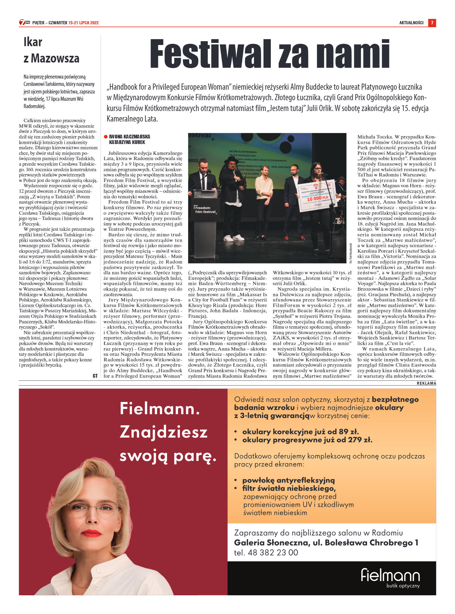 Tygodnik "7 Dni" nr 824 z dn. 15.07.2022 r. - strona 7