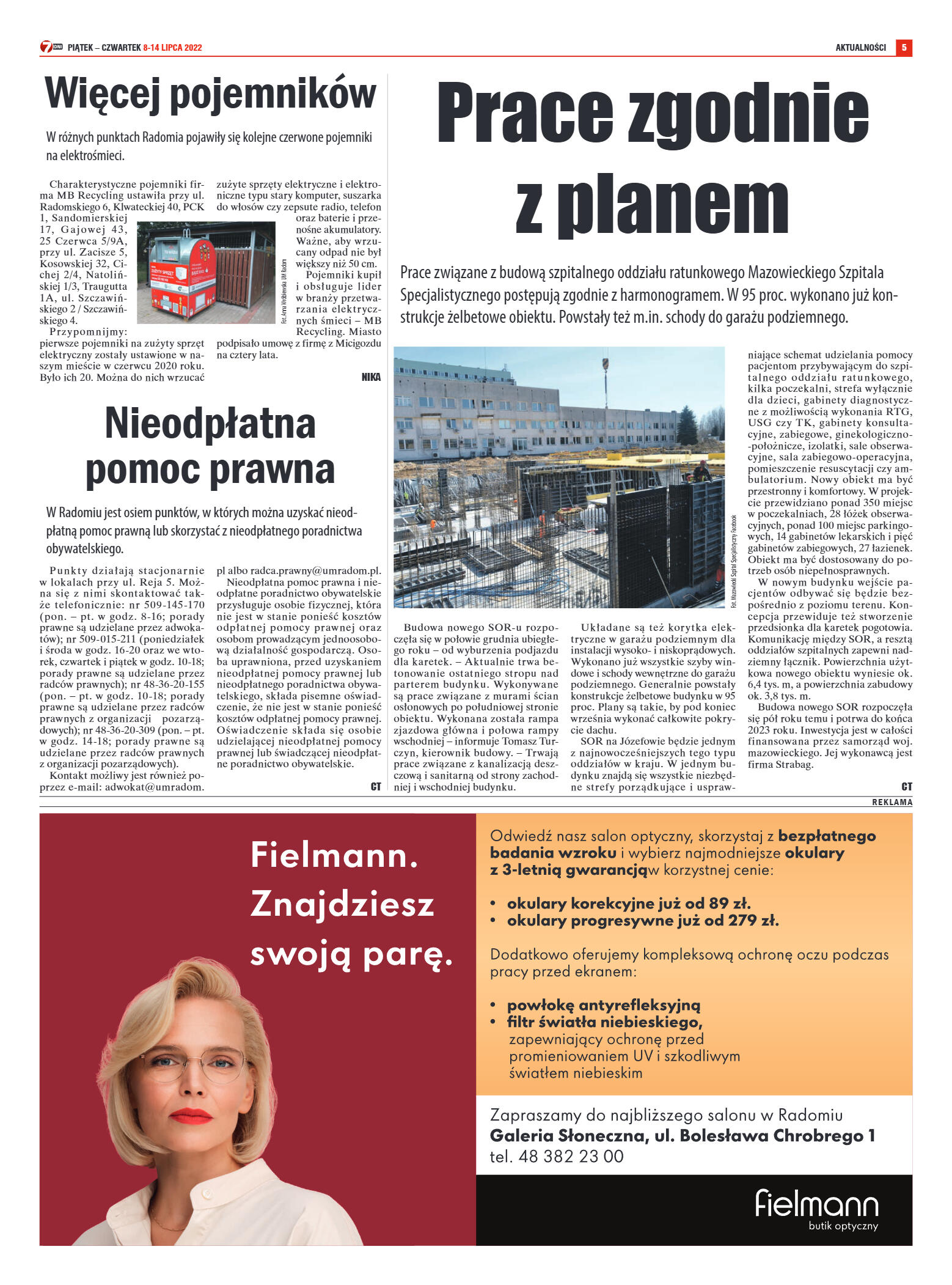 Tygodnik "7 Dni" nr 823 z dn. 08.07.2022 r. - strona 5