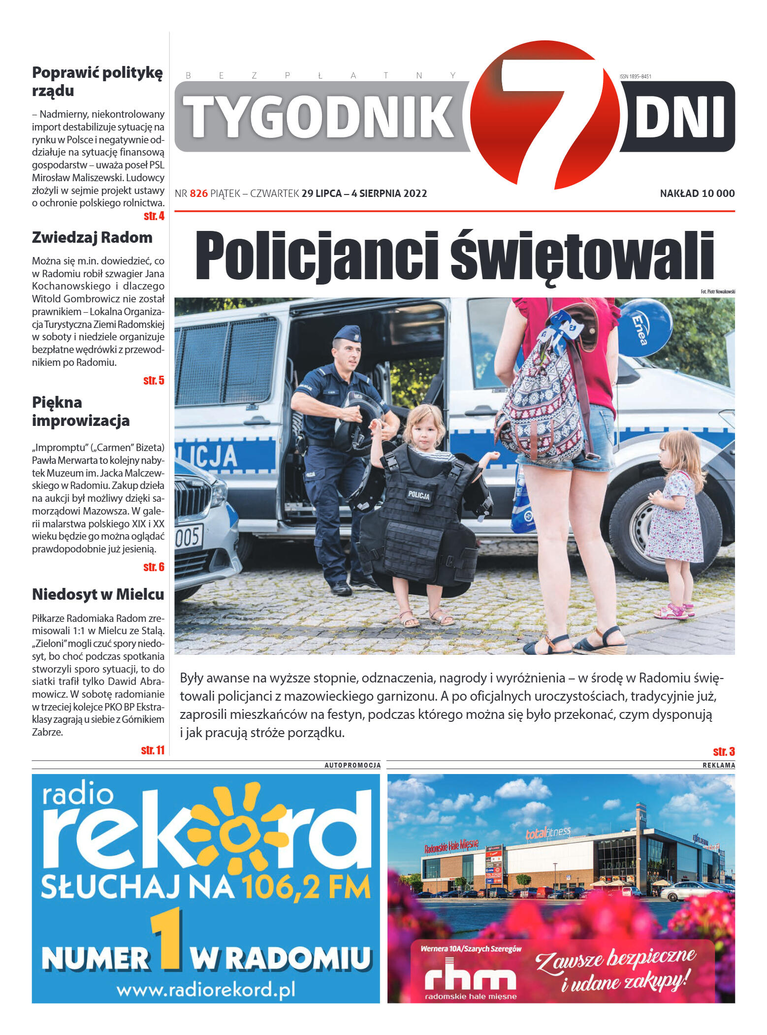 Tygodnik "7 Dni" nr 826 z dn.29.07.2022 r. - strona 1
