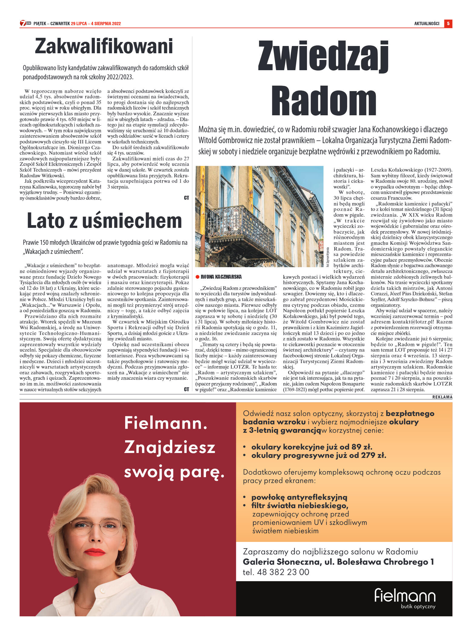 Tygodnik "7 Dni" nr 826 z dn.29.07.2022 r. - strona 5