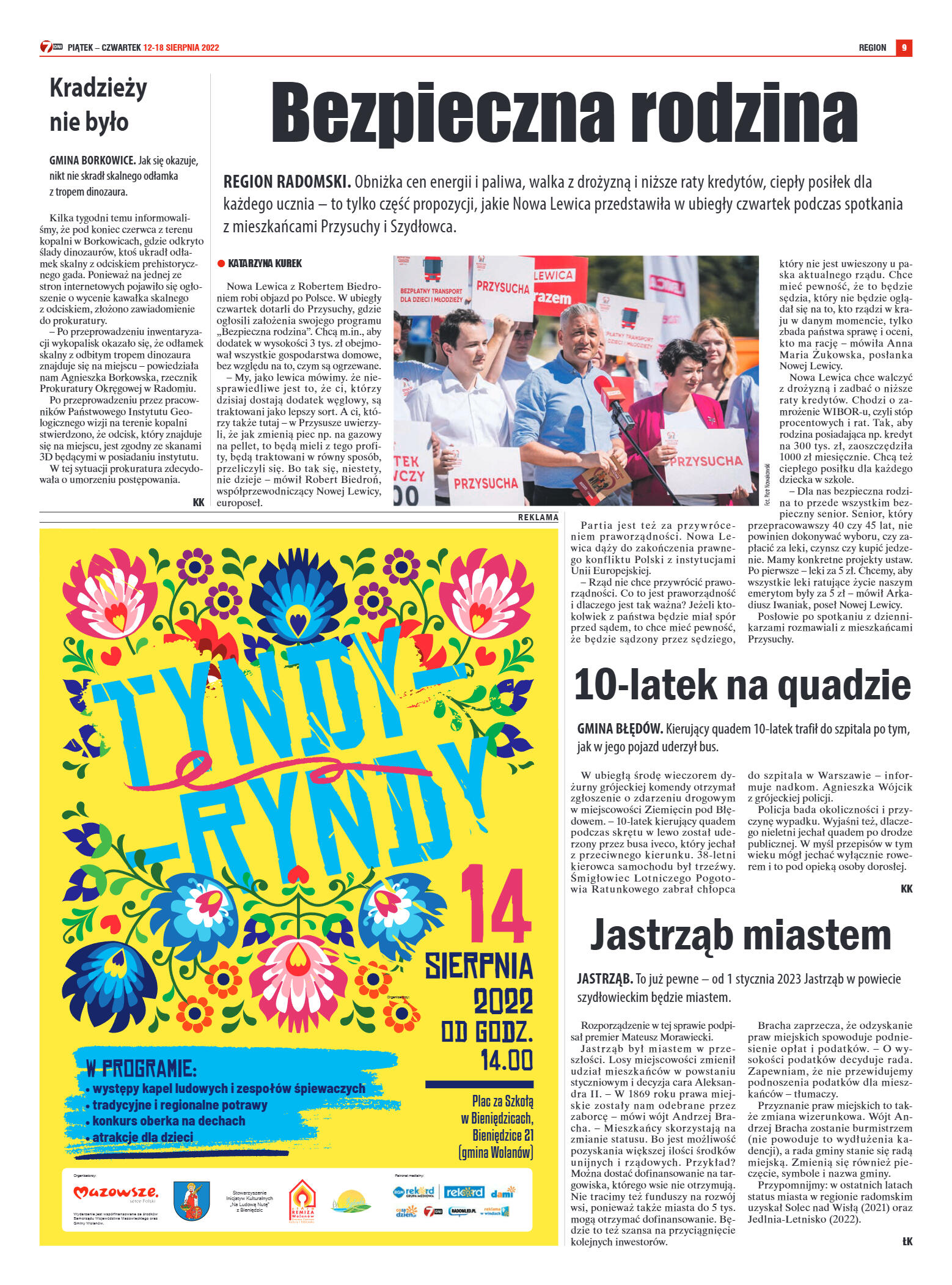 Tygodnik "7 Dni" nr 828 z dn. 12.08.2022 r. - strona 9