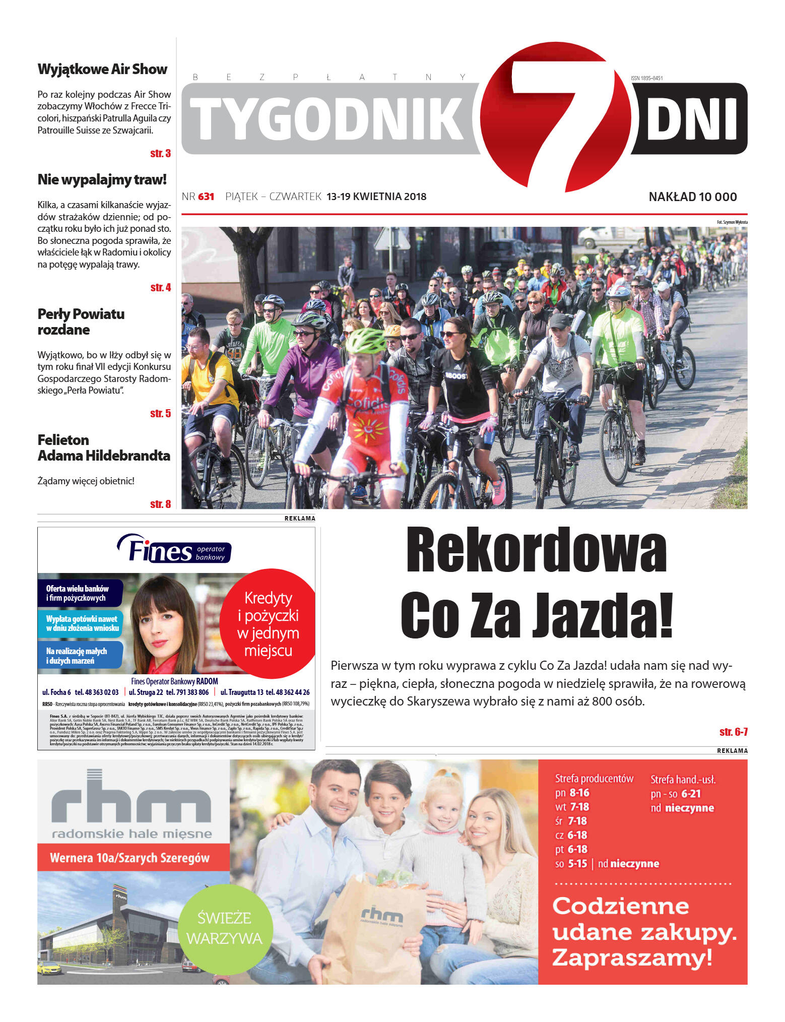 Tygodnik "7 Dni" nr 631 z dn. 13.04.2018 - strona 1