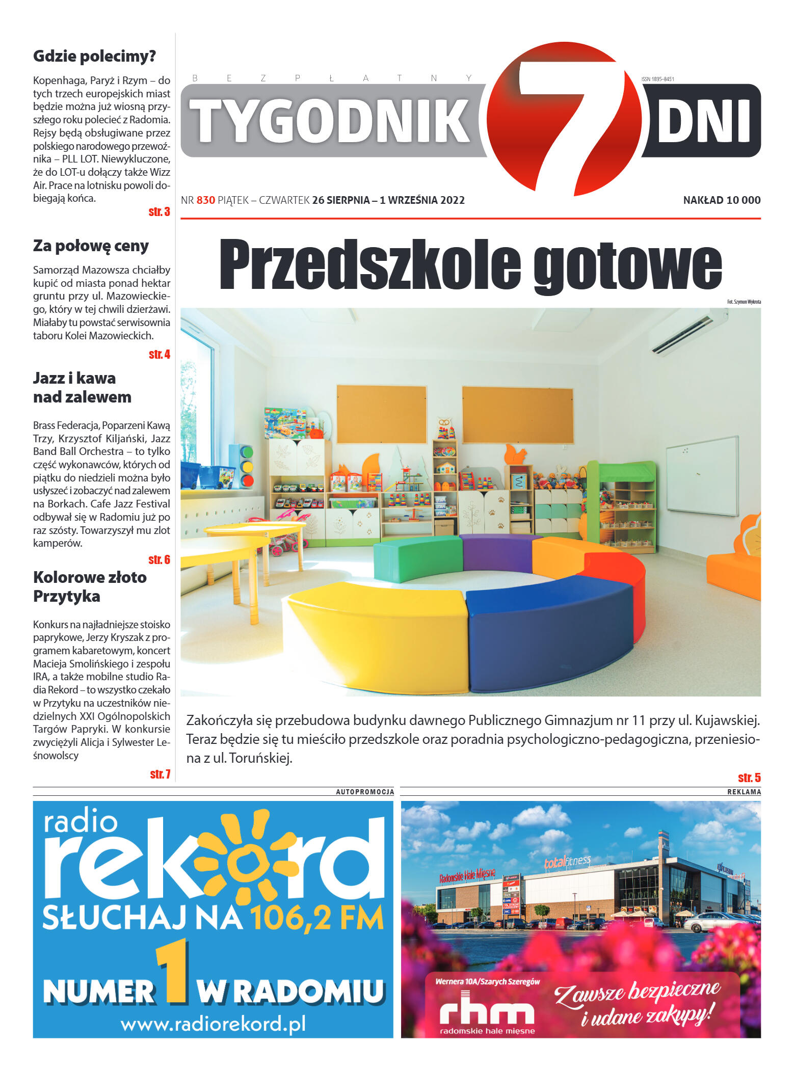 Tygodnik "7 Dni" nr 830 z dn. 26.08.2022 r. - strona 1