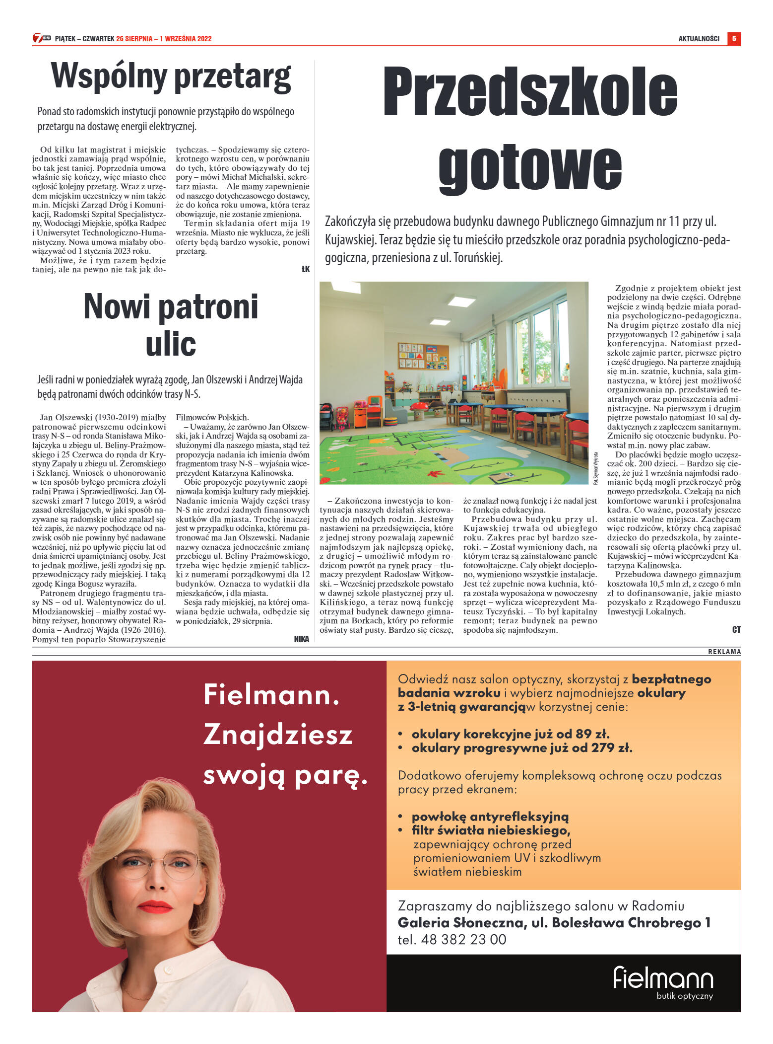 Tygodnik "7 Dni" nr 830 z dn. 26.08.2022 r. - strona 5