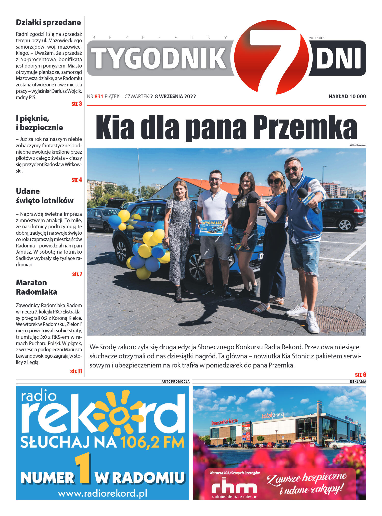 Tygodnik "7 Dni" nr 831 z dn. 02.09.2022 r. - strona 1