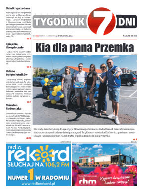 Tygodnik "7 Dni" nr 831 z dn. 02.09.2022 r. - strona 1
