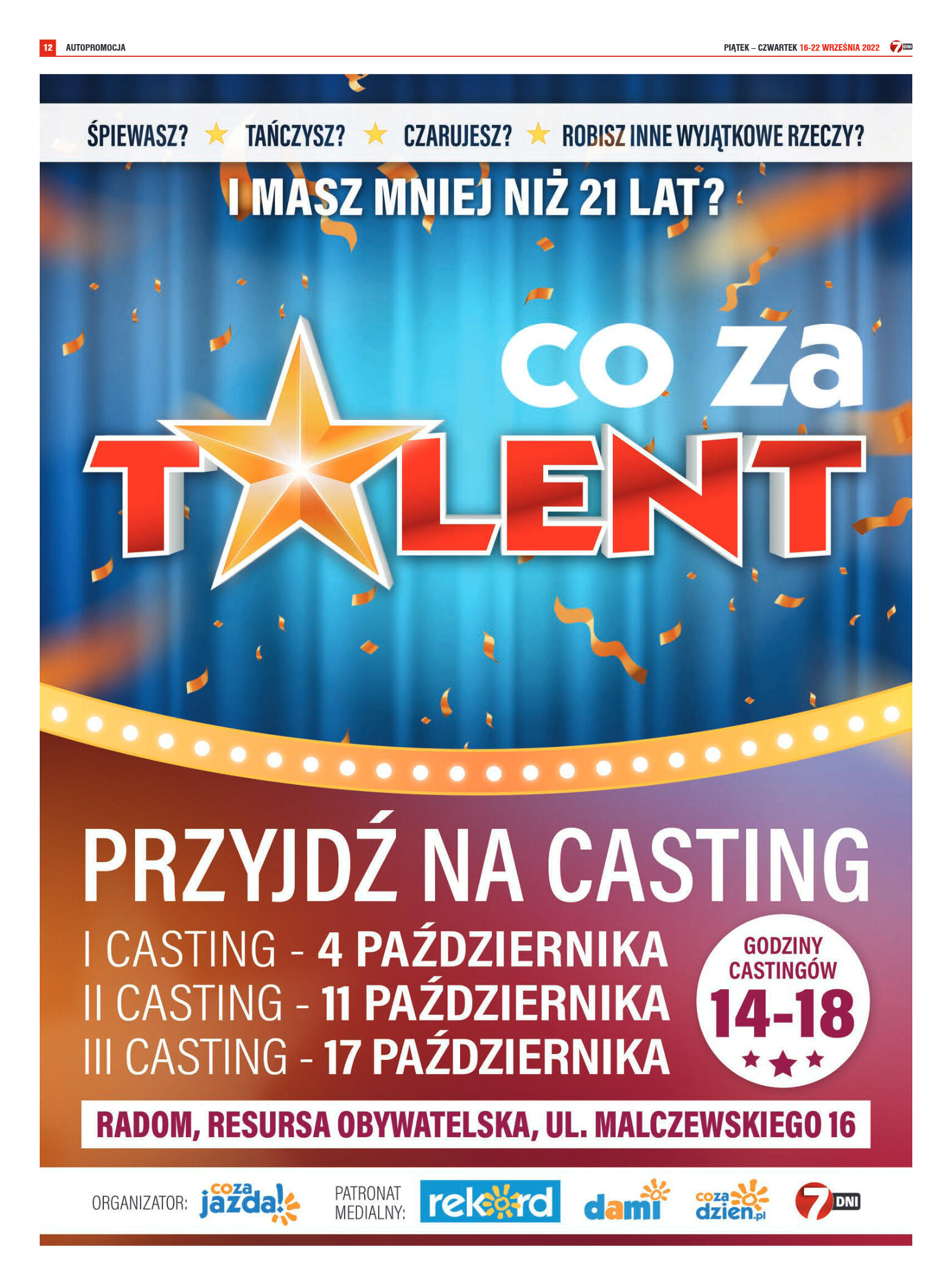 Tygodnik "7 Dni" nr 833 z dn. 16.09.2022 r. - strona 12